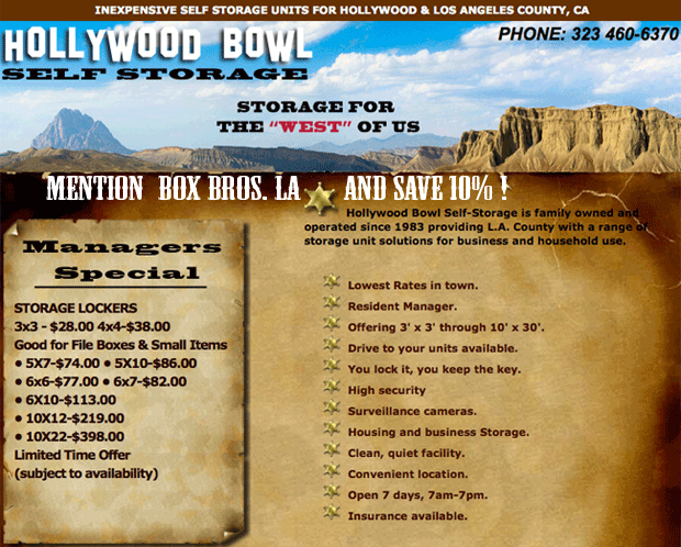 our partner Hollywood Bowl Self Storage